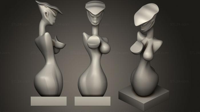 Статуэтки девушки (Скульптура обнаженной натуры, STKGL_0333) 3D модель для ЧПУ станка